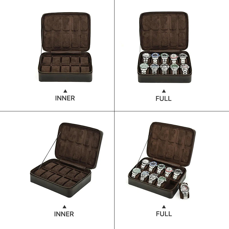 Timeless leather watch container