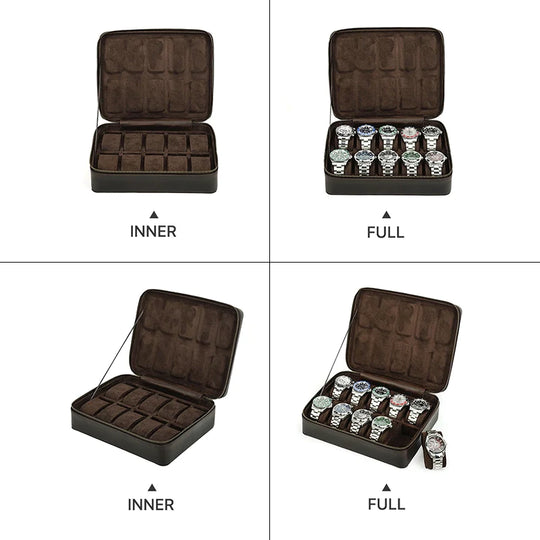 Timeless leather watch container
