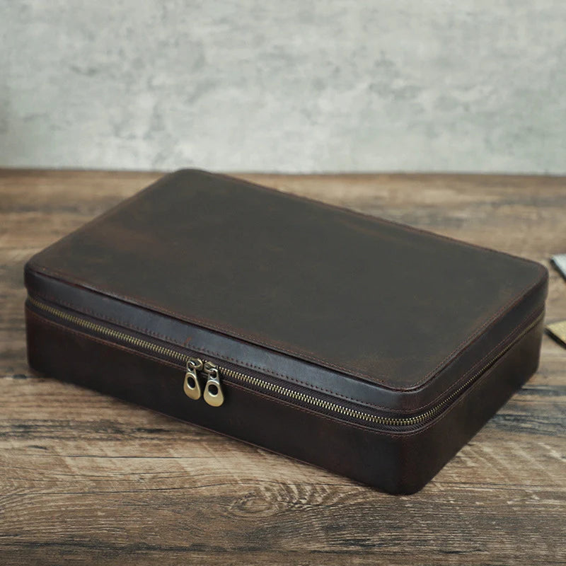 Elegant leather watch storage