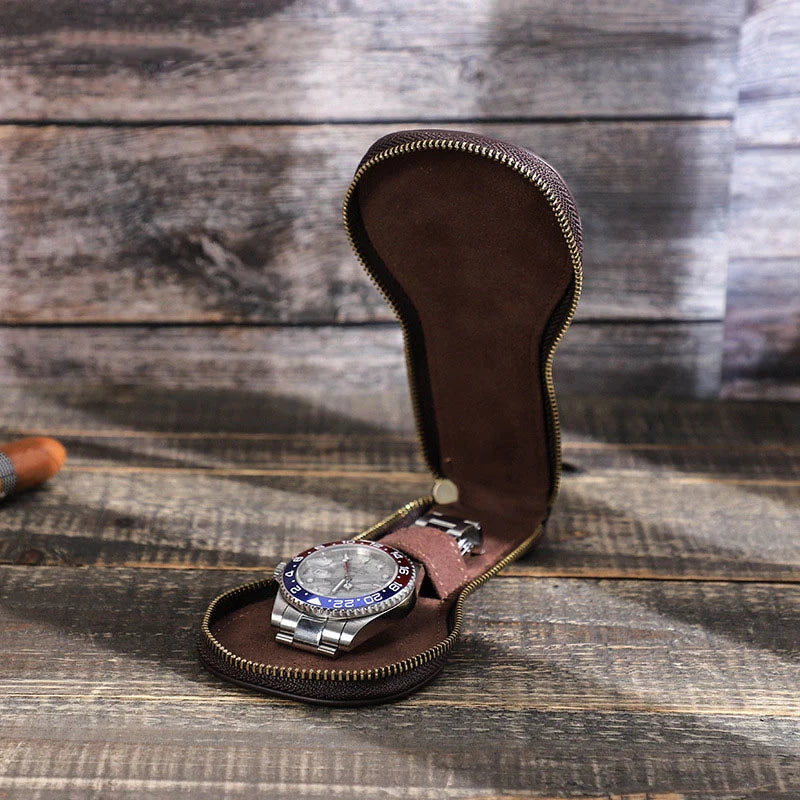 Leather watch case