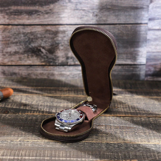 Leather watch case