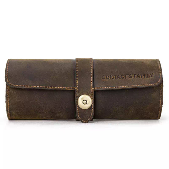 Compact and stylish leather watch organizer