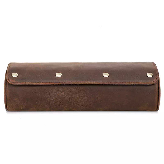 Modern leather watch roll-up case