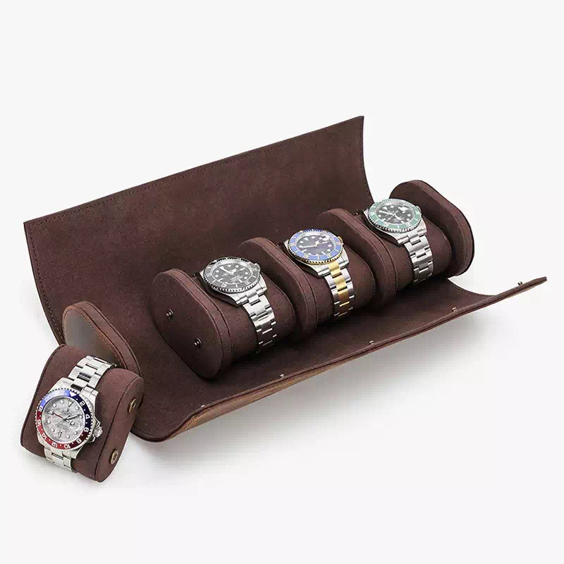 Stylish leather watch organizer case