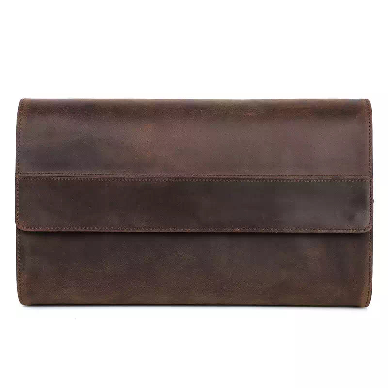 Modern leather watch roll organizer
