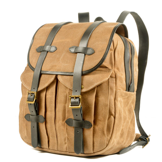 Vintage Canvas Rucksack Backpack with Adjustable Straps & Pockets - Leather Purse Backpack