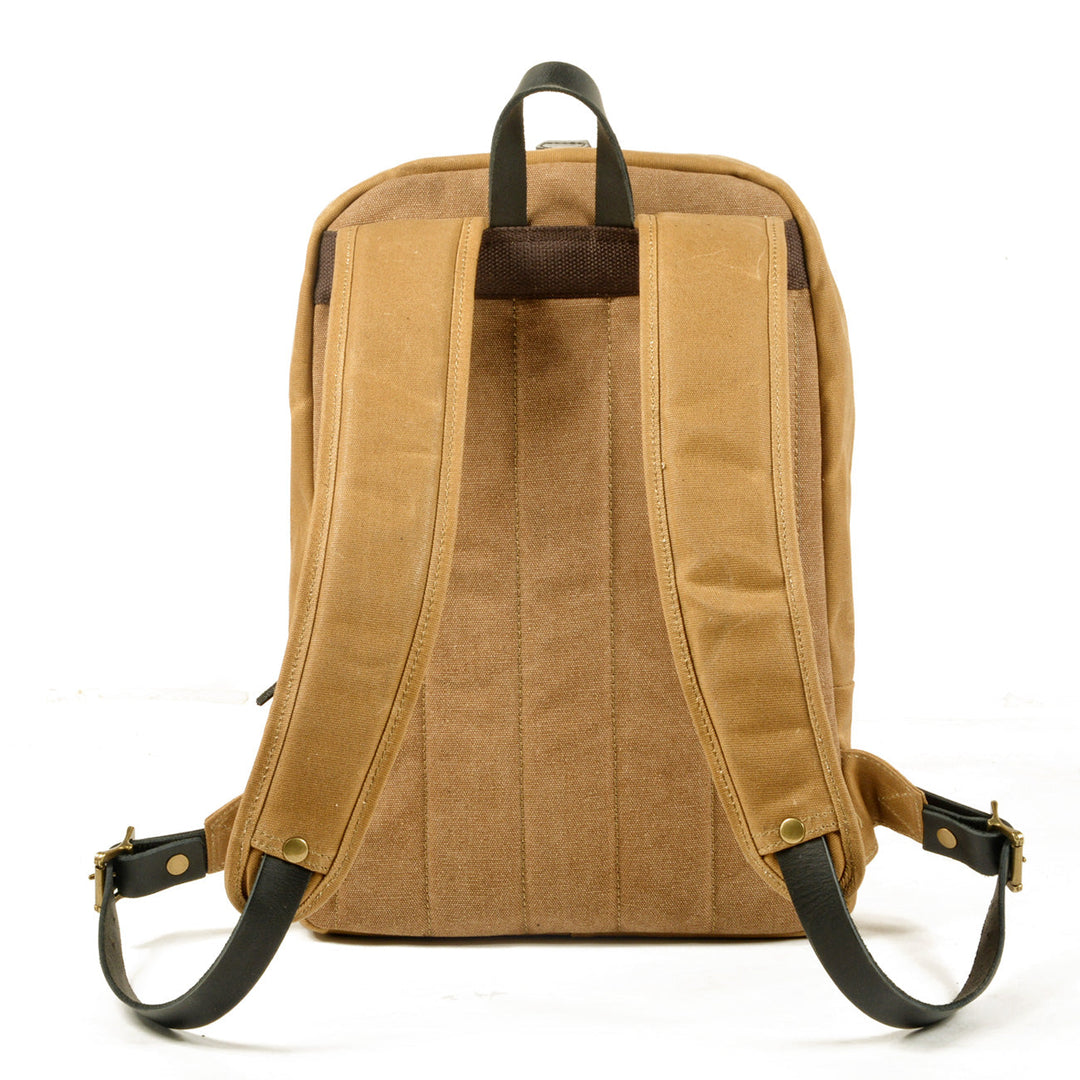 Classic Canvas Backpack with Adjustable Straps and Front Pocket - Leather Purse Backpack