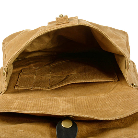 Classic Canvas Backpack with Adjustable Straps and Front Pocket - Leather Purse Backpack