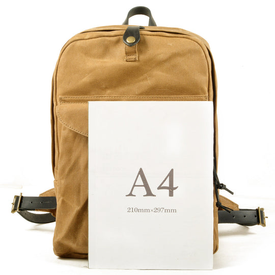 Classic Canvas Backpack with Adjustable Straps and Front Pocket - Leather Purse Backpack