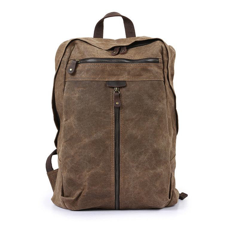 Waterproof Canvas Backpack for Outdoor Adventures - Leather Purse Backpack