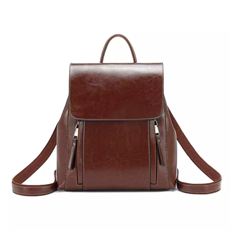 Stylish Women's Leather Backpack Purse - Leather Purse Backpack