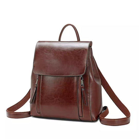 Stylish Women's Leather Backpack Purse - Leather Purse Backpack