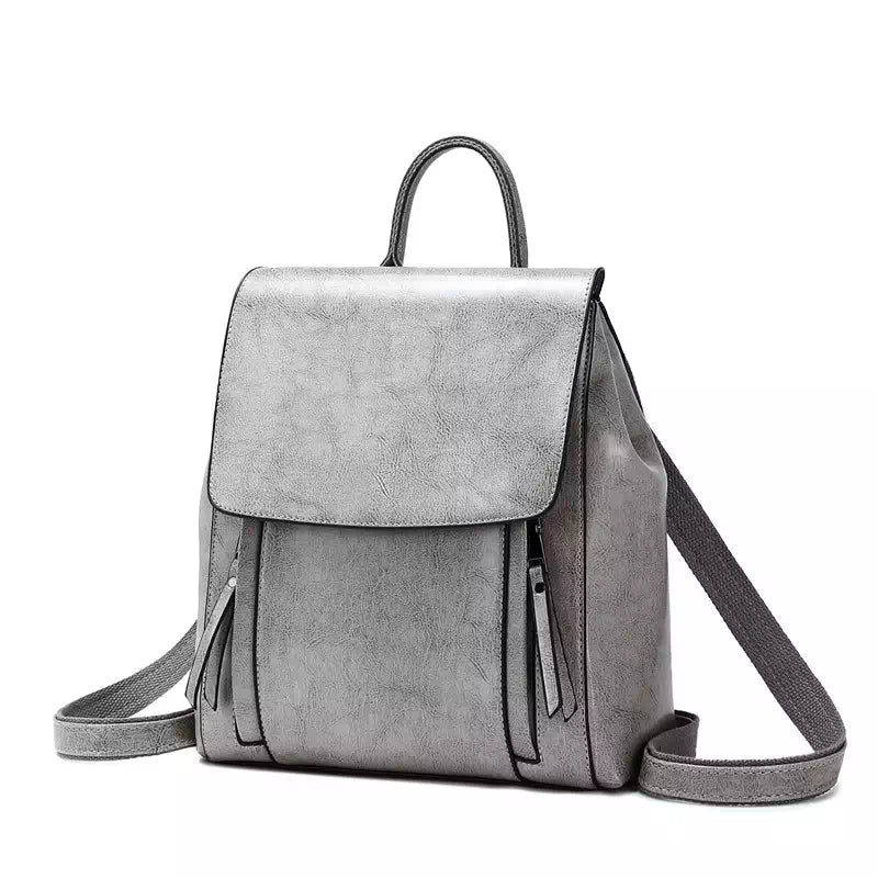 Stylish Women's Leather Backpack Purse - Leather Purse Backpack