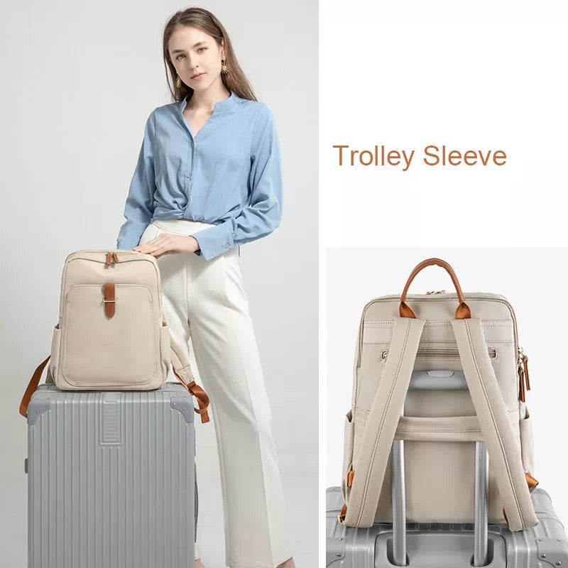 Laptop backpack with contemporary style and functionality
