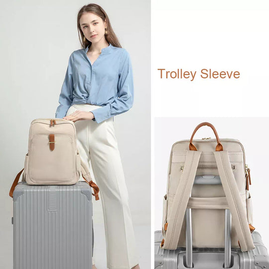 Laptop backpack with contemporary style and functionality