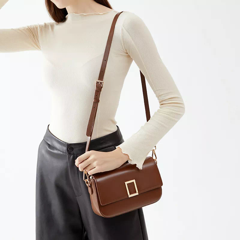 Trendy ladies' leather shoulder bags