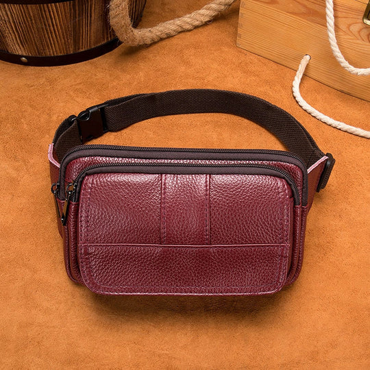 Fashionable women's leather waist pouch