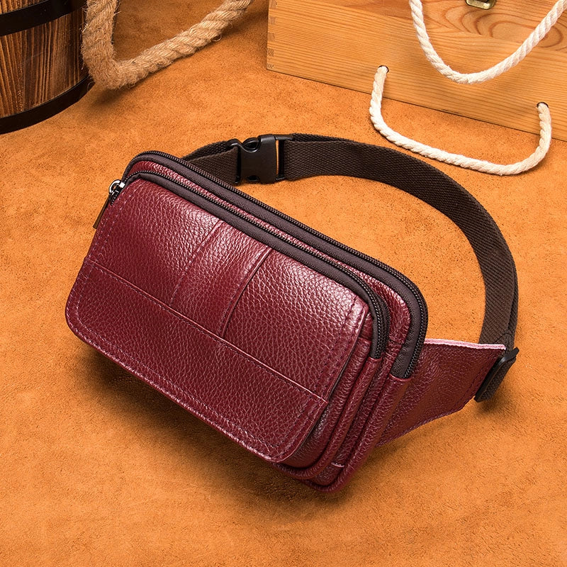 Feminine leather hip pack for women