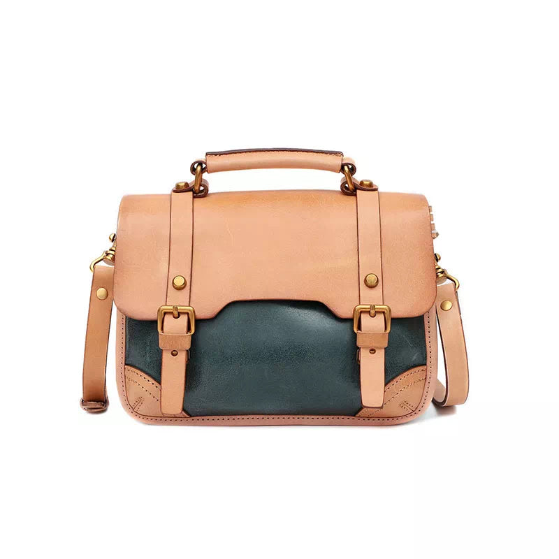 Unique vegetable-tanned leather satchel design