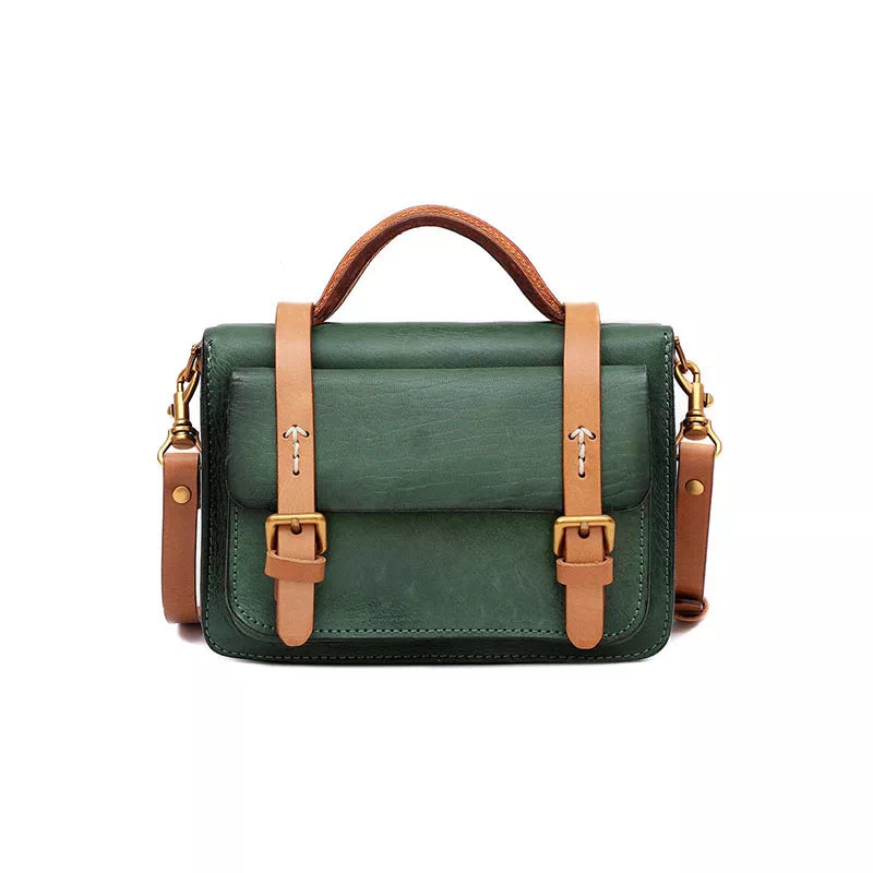 High-quality mini satchel purse in leather