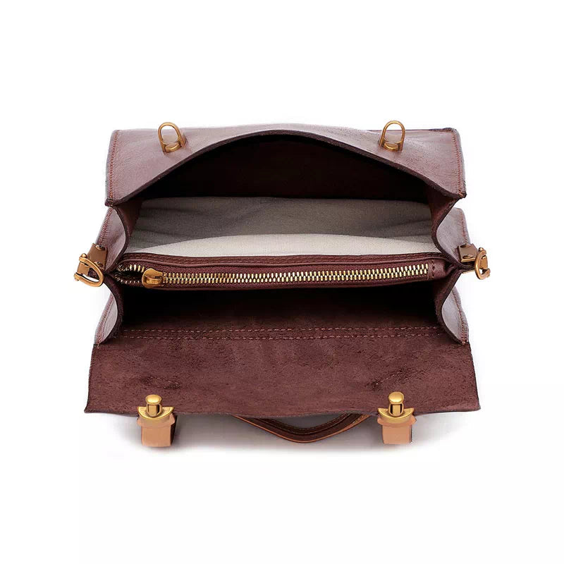 Stylish small leather satchel for ladies