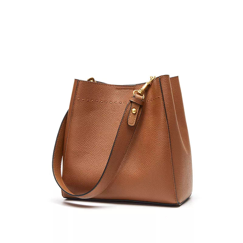 Women's Leather Shoulder Bucket Bag - Leather Purse Backpack