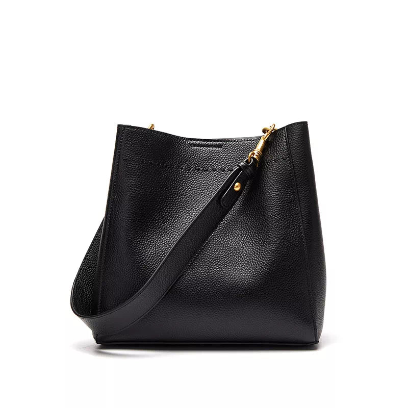 Women's Leather Shoulder Bucket Bag - Leather Purse Backpack