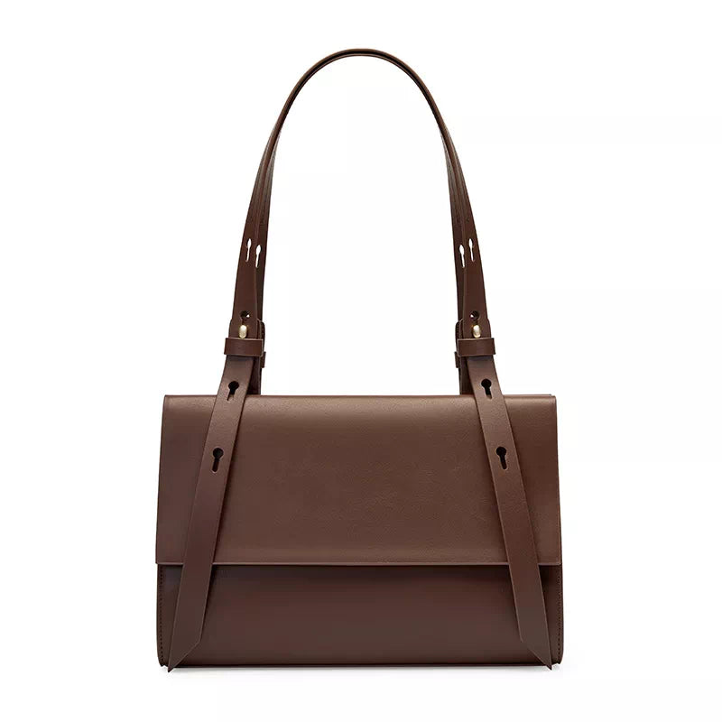 Women's Leather Shoulder Bag, Brown - Leather Purse Backpack