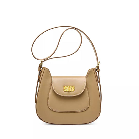 Premium quality leather shoulder saddle bag with dual straps