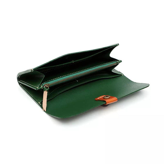 Women's Snap Leather Wallet - Leather Purse Backpack