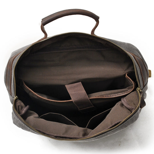 Retro Vintage Bookbag with Multiple Pockets and Stylish Look - Leather Purse Backpack
