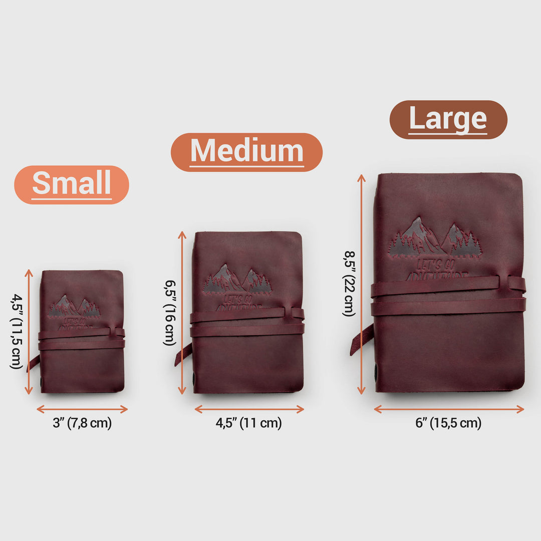 Personalized Leather Sketchbook, Leather Travel Journal, Travel Notebook - Leather Purse Backpack