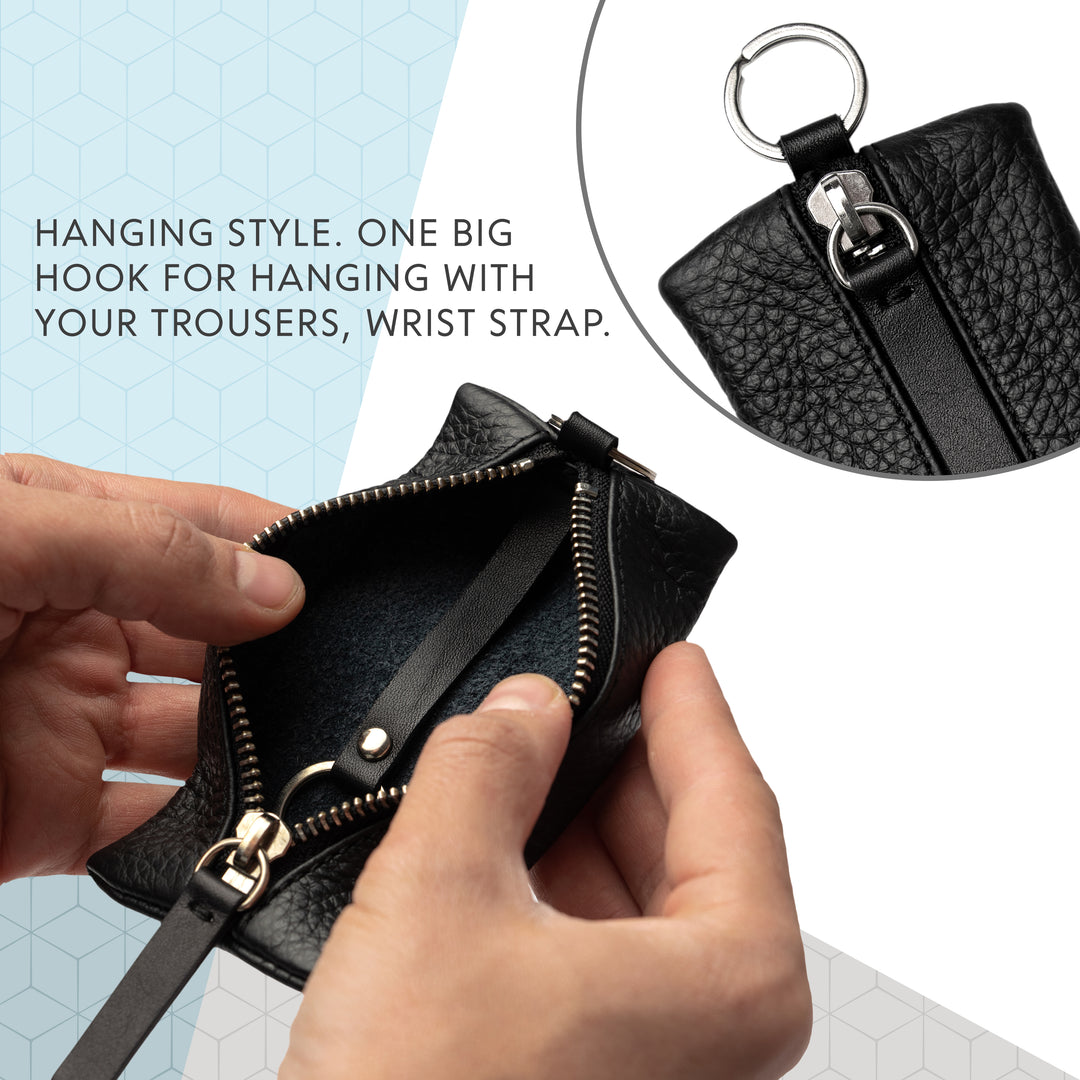 Leather Black Key  Pouch Car Key Case