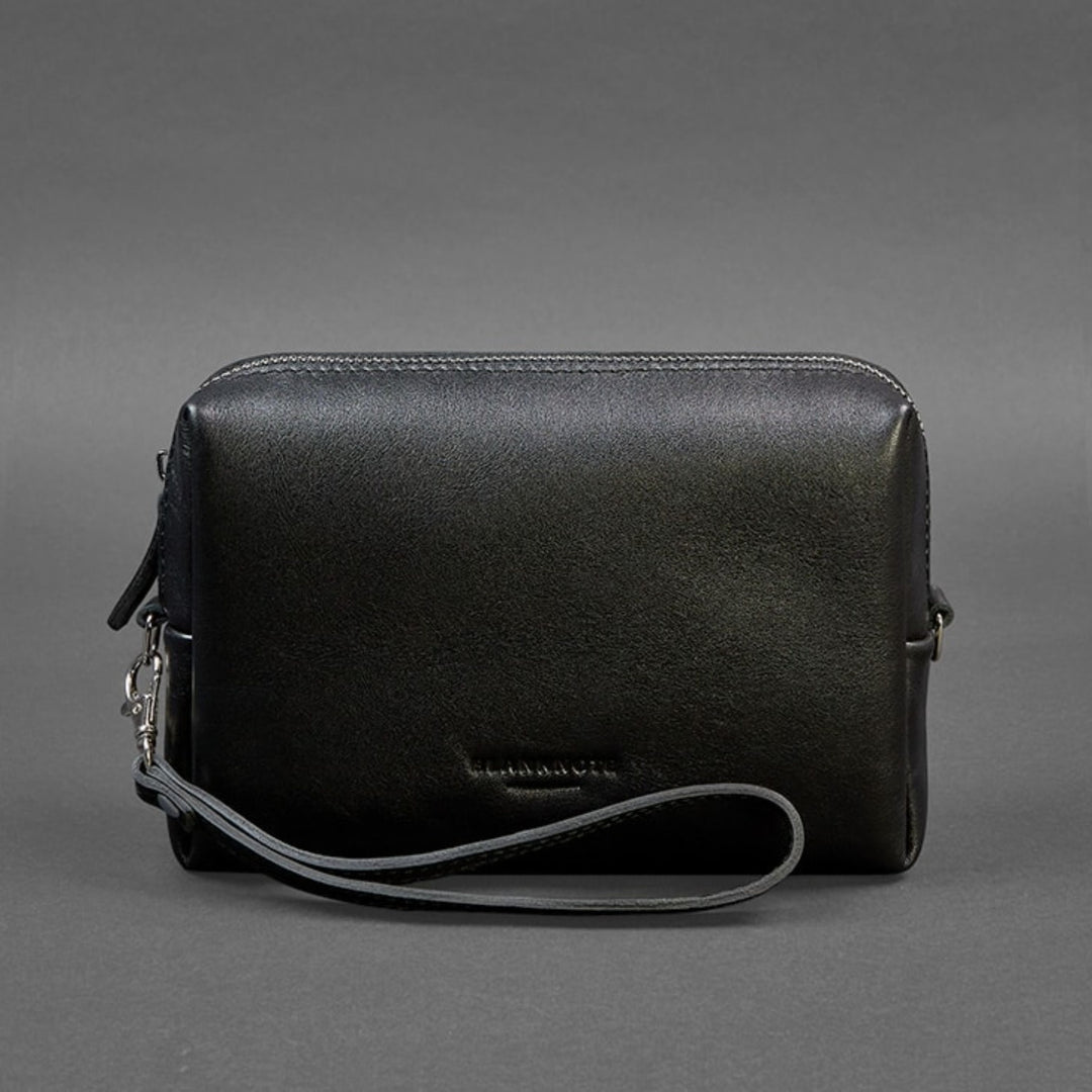 Zippered makeup pouch with brush holders