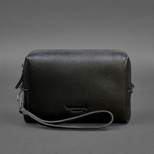 Zippered makeup pouch with brush holders
