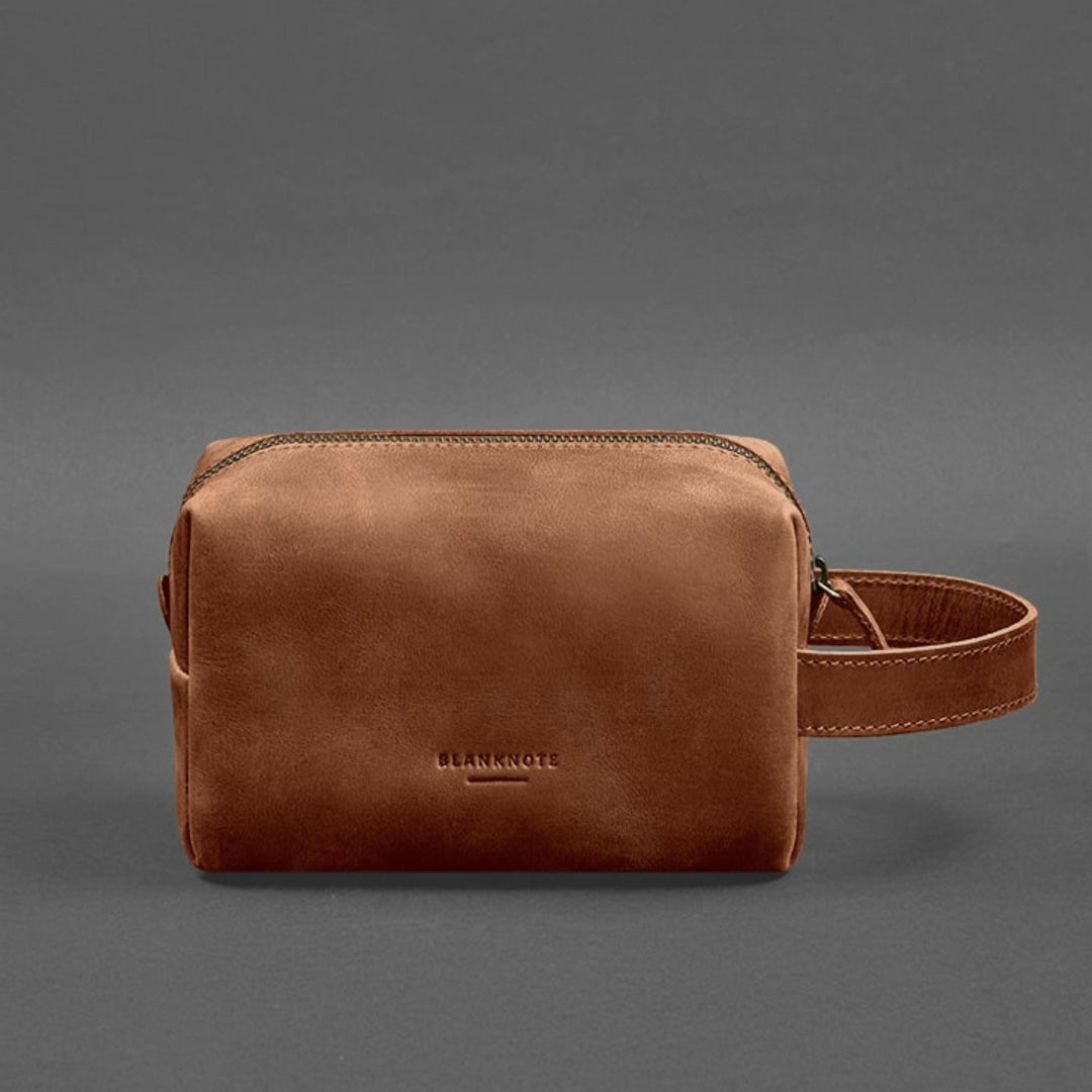 Brown Handmade Travel Makeup Pouch