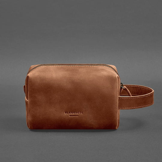 Brown Handmade Travel Makeup Pouch