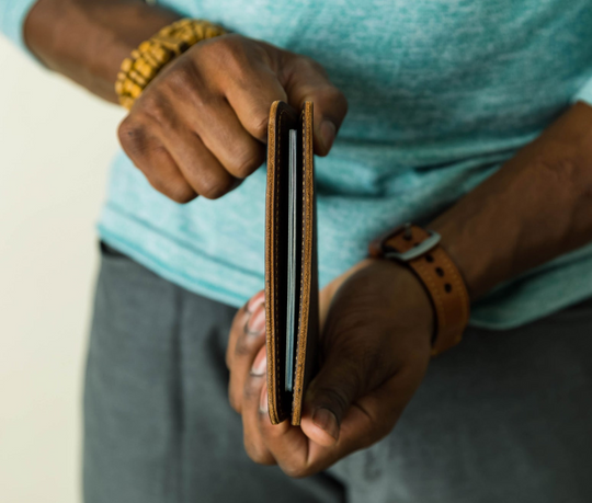 mens leather passport holder monogram