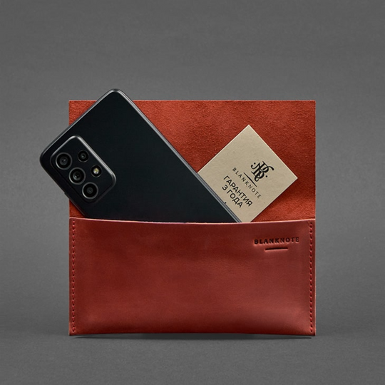 Vintage leather phone pouch