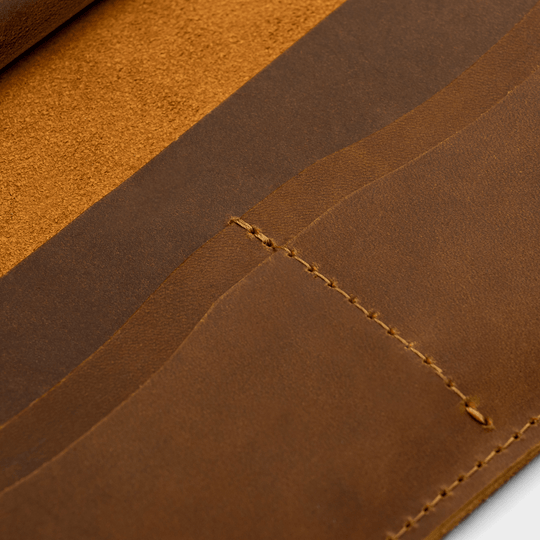 Genuine Leather Long Wallet Zipper