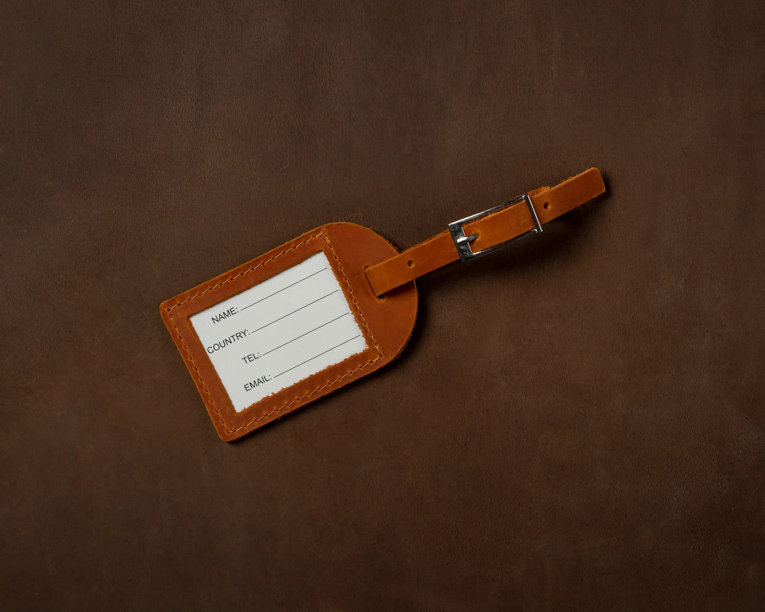 personalized leather luggage tag