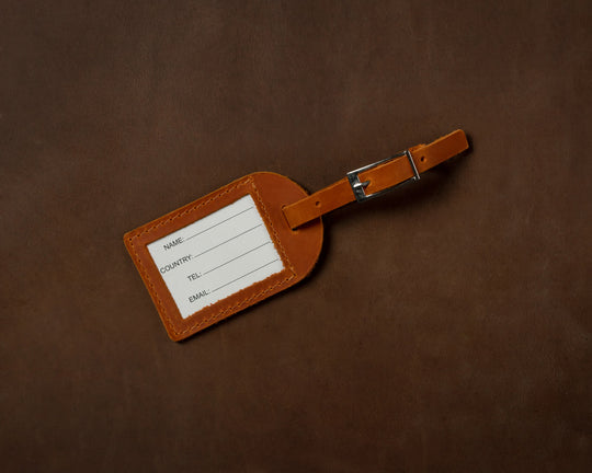 personalized leather luggage tag