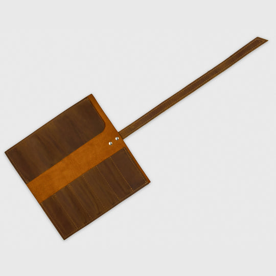 Leather Pencil Roll, Travel Brush Case, Rollup Art Holder