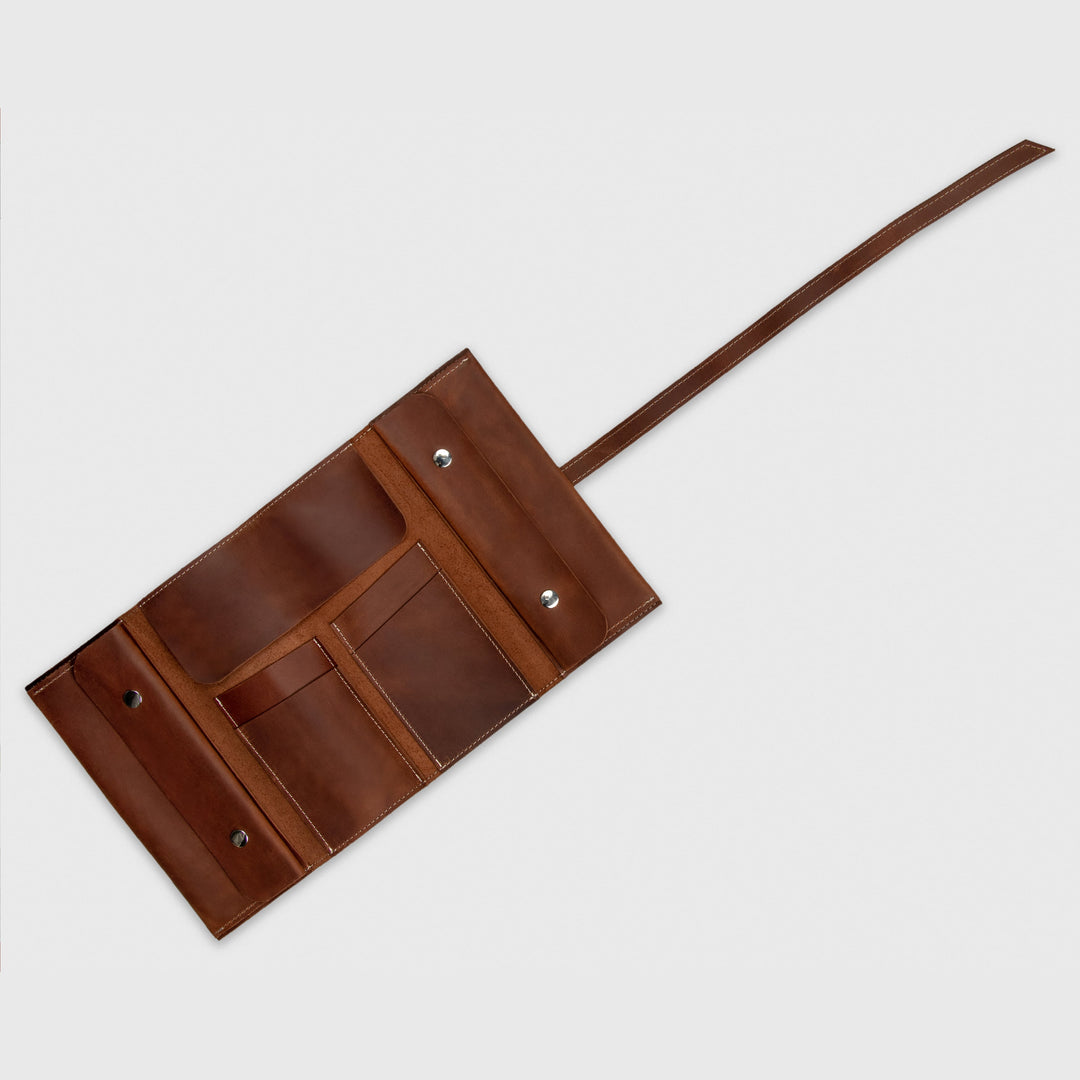 Leather pencil roll case