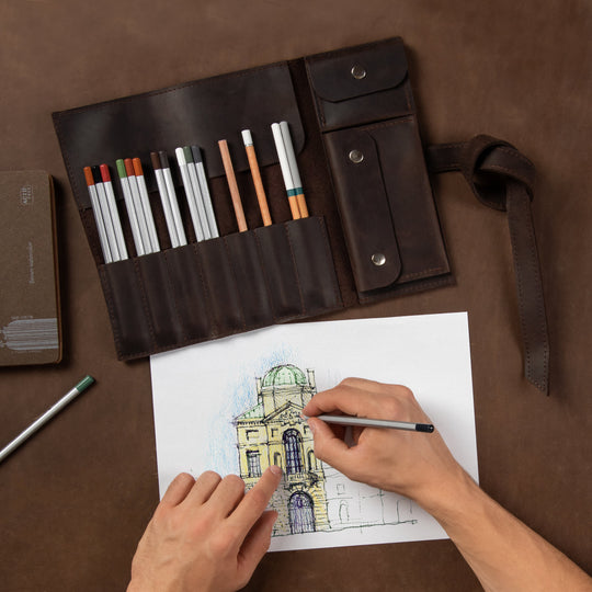 Painter holder Artist Roll Leather