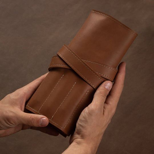 Pencil Roll, Leather Pencil Roll