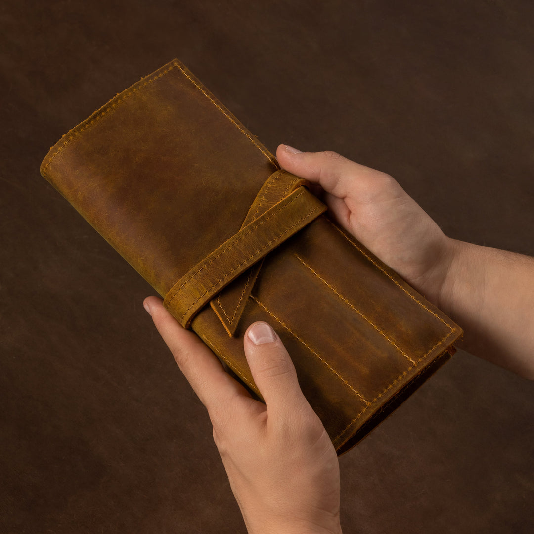 Leather Pencil Roll Handmade
