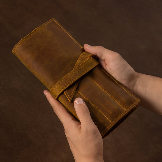 Leather Pencil Roll Handmade