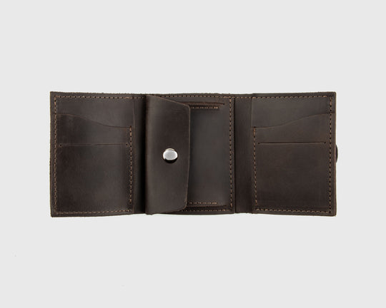 Mens leather wallet with coin pocket
