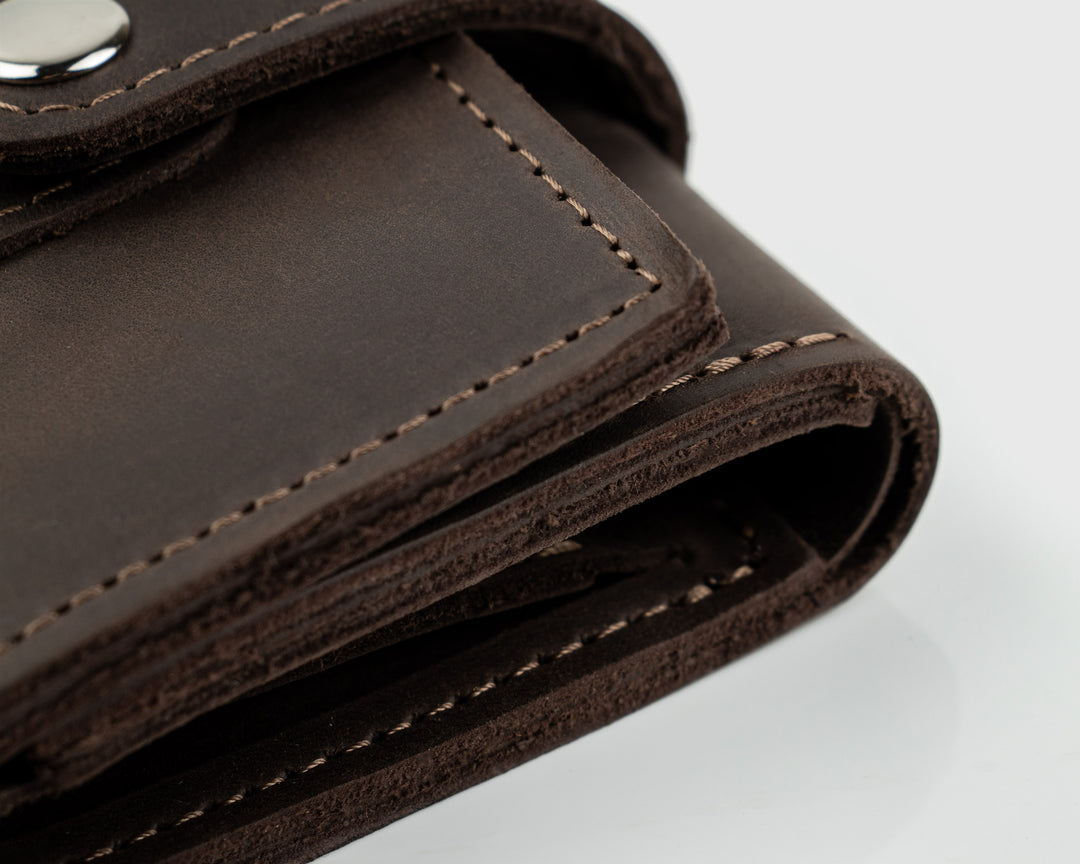 Mens leather wallet with money clip